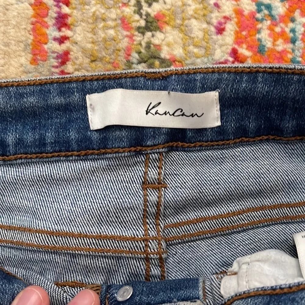 KanCan Distressed Ripped Highrise Button Fly Jeans